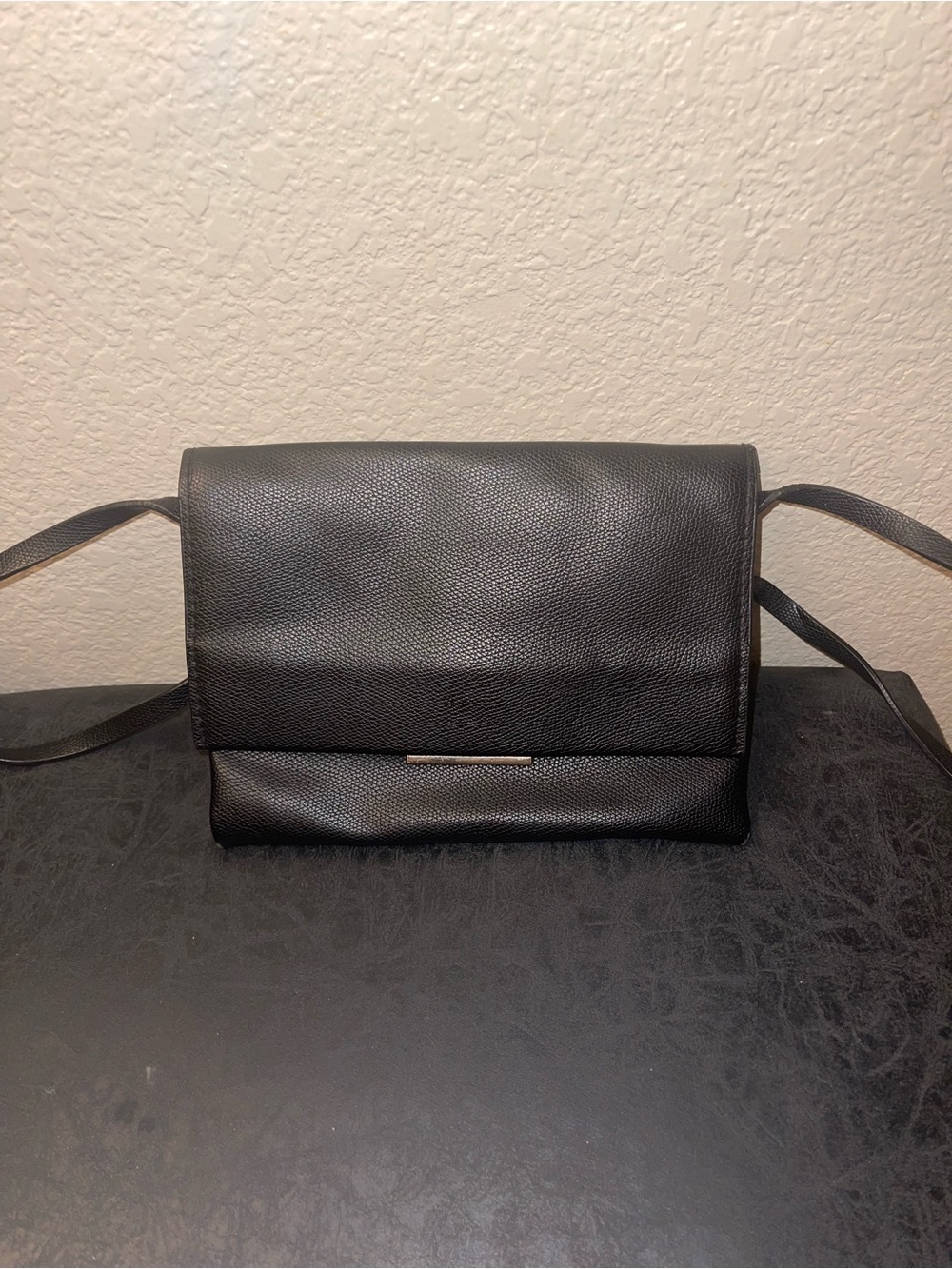 Classic Black Leather Crossbody Bag